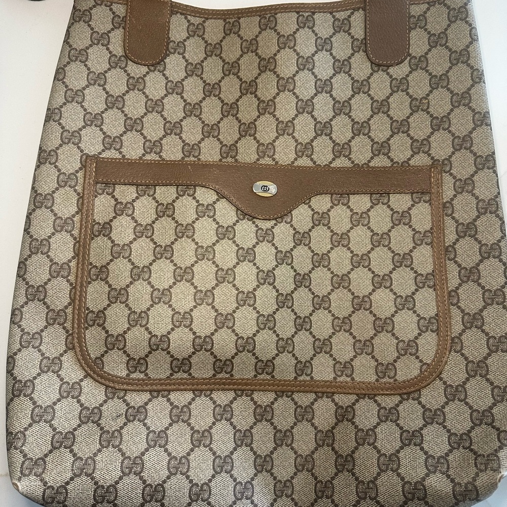 Authentic Gucci Brown Monogram Tote Bag